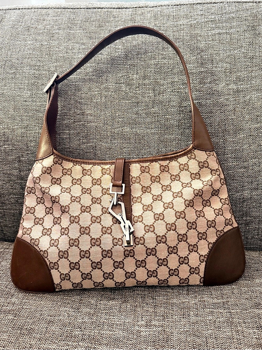 Gucci Jackie GG Monogram Shoulder Bag - Entrupy Authenticated